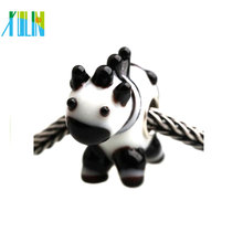 Murano milk cow shaped large hollow beads